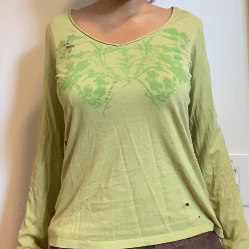 Green Long Sleeve Women's Top